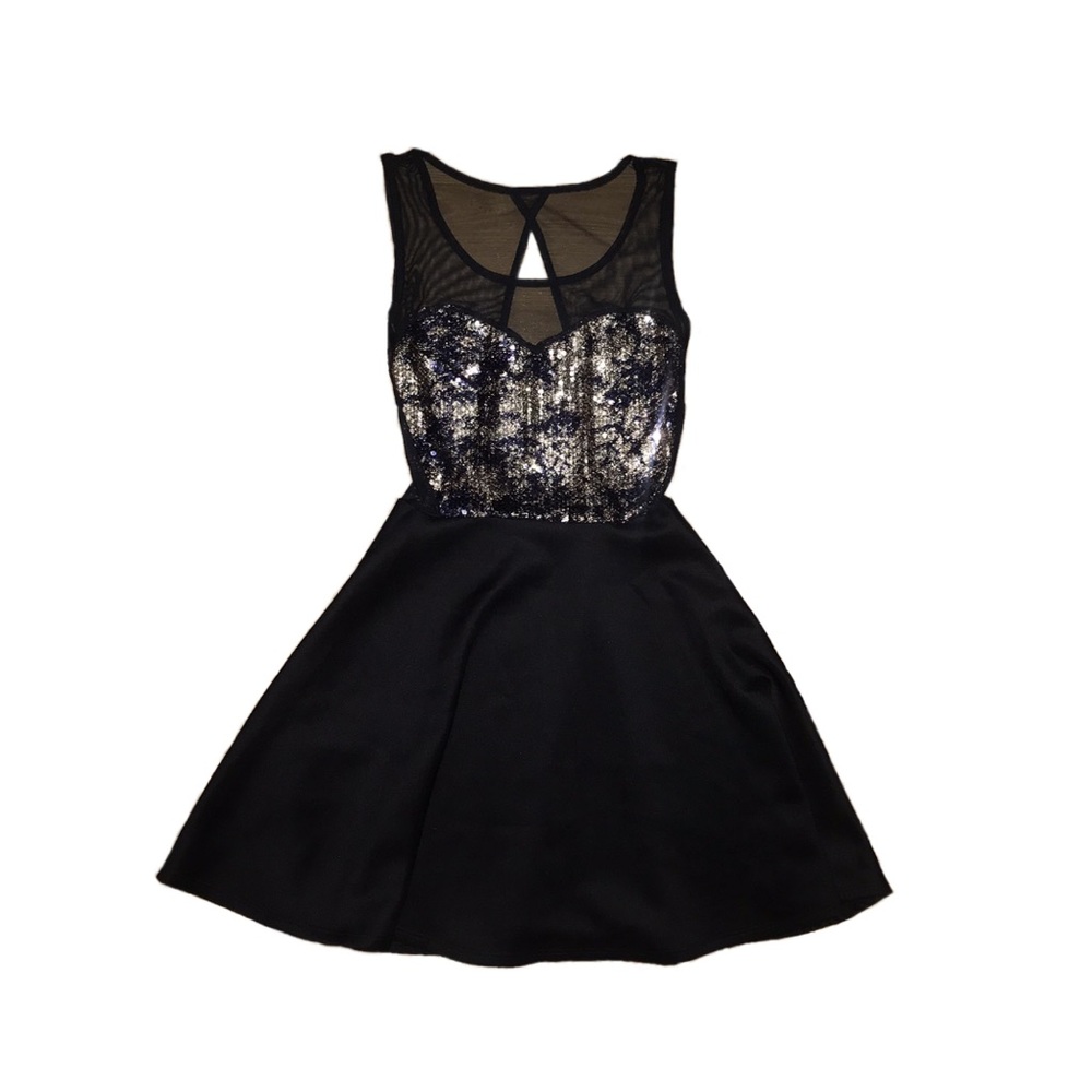 Point Gold Sequin Dress